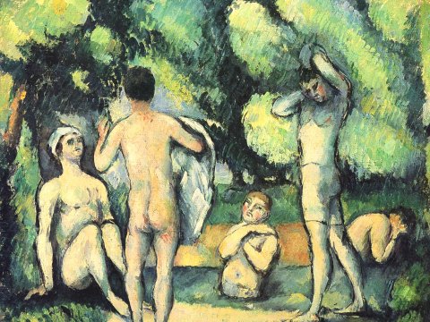 Badende Männer im Wald – Paul Cézanne – Leinwandbild