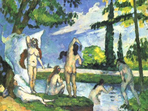 Badende am Fluss – Paul Cézanne – Leinwandbild