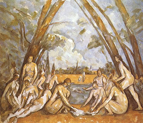 Badende am Teich – Paul Cézanne – Leinwandbild