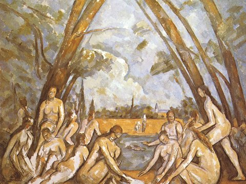 Badende am Teich – Paul Cézanne – Leinwandbild