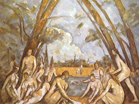 Badende am Teich – Paul Cézanne – Leinwandbild