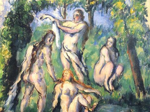 Badende Frauen im Wald – Paul Cézanne – Leinwandbild
