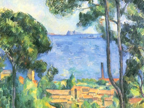Mediterrane Küstenlandschaft – Paul Cézanne – Leinwandbild
