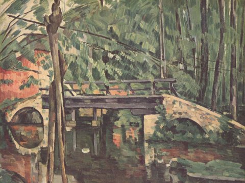 Brücke über einen Fluss – Paul Cézanne – Leinwandbild