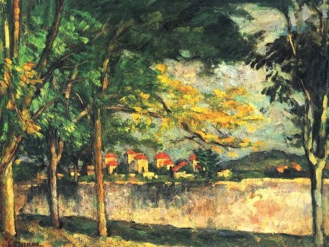 Landschaft mit roten Dächern – Paul Cézanne – Leinwandbild