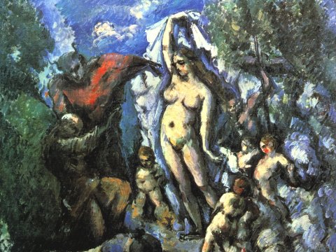 Badende im Wald – Paul Cézanne – Leinwandbild