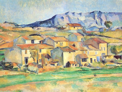 Dorf am Fuße der Berge – Paul Cézanne – Leinwandbild