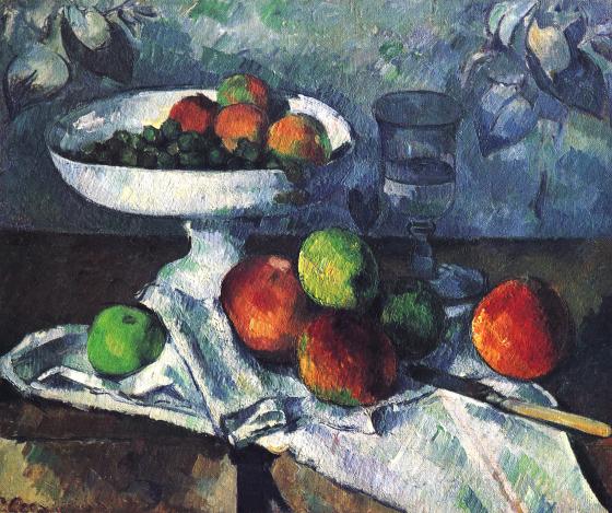 Stillleben mit Obst und Schale – Leinwandbild
