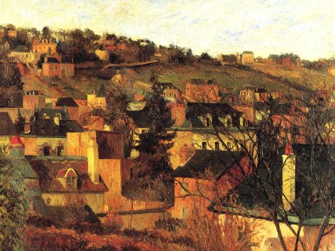 Hügelstadt im Abendlicht – Paul Gauguin – Leinwandbild