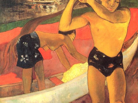 Zwei Badende am Ufer – Paul Gauguin – Leinwandbild