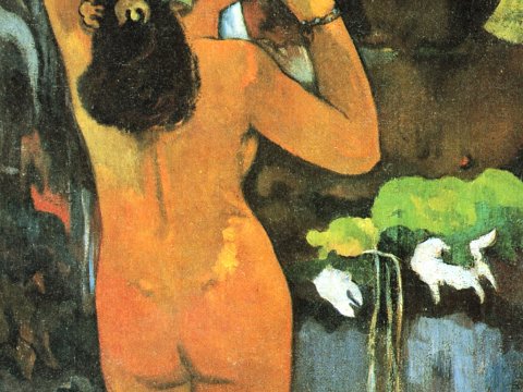 Aktstudie mit exotischem Hintergrund – Paul – Leinwandbild