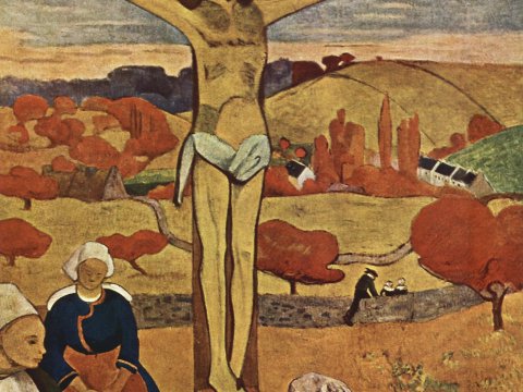 Kreuzigung mit Landschaft – Paul Gauguin – Leinwandbild