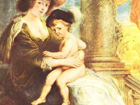 Mutter mit Kind auf dem Schoß – Peter Paul – Leinwandbild
