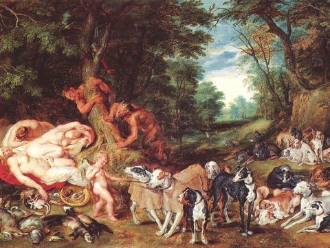 Jagdgesellschaft im Wald – Peter Paul Rubens – Leinwandbild