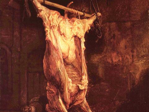 Gehängter Ochse – Rembrandt van Rijn – Leinwandbild