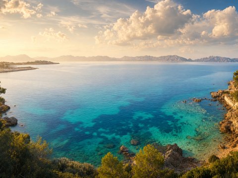 Azur auf dem Weg zum Horizont – Leinwandbild